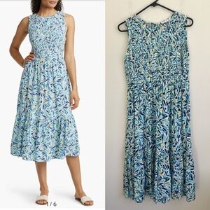 beachlunchlounge Print Sleeveless Midi Dress